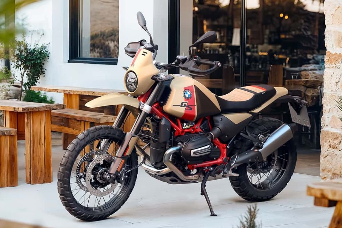 BMW R 1200 RT in silver ready for a Moroccan adventure